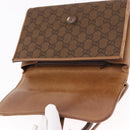 GUCCI GG Canvas Shoulder Bag Brown Gold Auth 191929-16