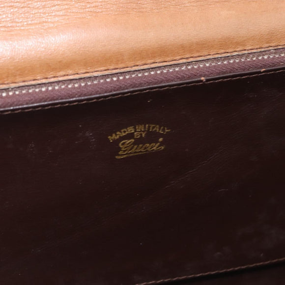 GUCCI GG Canvas Shoulder Bag Brown Gold Auth 191929