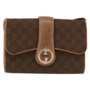 GUCCI GG Canvas Shoulder Bag Brown Gold Auth 191929-2
