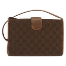 GUCCI GG Canvas Shoulder Bag Brown Gold Auth 191929-3