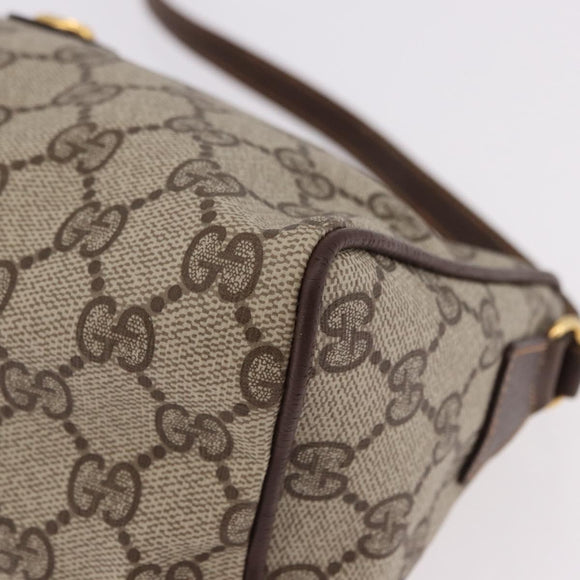 GUCCI GG Supreme Shoulder Bag PVC Beige Gold 156 02 086 Auth 191930