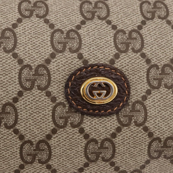 GUCCI GG Supreme Shoulder Bag PVC Beige Gold 156 02 086 Auth 191930