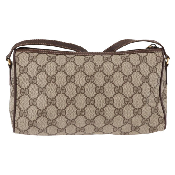 GUCCI GG Supreme Shoulder Bag PVC Beige Gold 156 02 086 Auth 191930