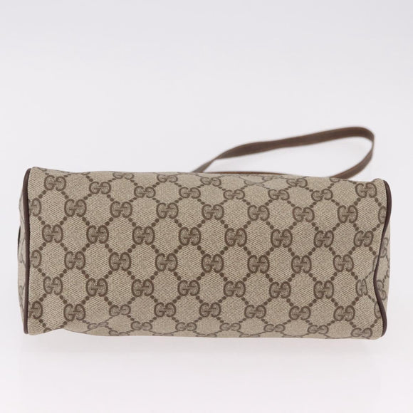 GUCCI GG Supreme Shoulder Bag PVC Beige Gold 156 02 086 Auth 191930