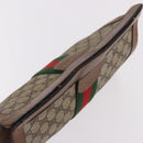 GUCCI GG Supreme Web Sherry Line Clutch Bag PVC Beige Auth 191932-7