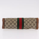 GUCCI GG Supreme Web Sherry Line Clutch Bag PVC Beige Auth 191932-8