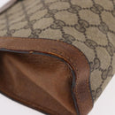 GUCCI GG Supreme Web Sherry Line Clutch Bag PVC Beige Auth 191932-9