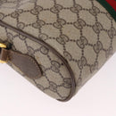GUCCI GG Supreme Web Sherry Line Bag PVC Beige Gold 119 02 004 Auth 191933-16