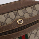 GUCCI GG Supreme Web Sherry Line Bag PVC Beige Gold 119 02 004 Auth 191933-18