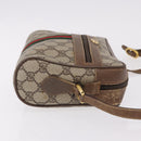 GUCCI GG Supreme Web Sherry Line Bag PVC Beige Gold 119 02 004 Auth 191933-3