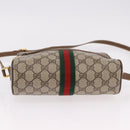 GUCCI GG Supreme Web Sherry Line Bag PVC Beige Gold 119 02 004 Auth 191933-5