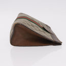 GUCCI GG Supreme Web Sherry Line Clutch Bag PVC Beige 37 014 2125 Auth 191934-5