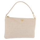 PRADA Hand Bag Canvas Beige Gold Auth 191935-1