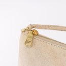 PRADA Hand Bag Canvas Beige Gold Auth 191935-10