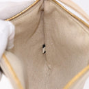 PRADA Hand Bag Canvas Beige Gold Auth 191935-20
