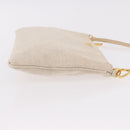 PRADA Hand Bag Canvas Beige Gold Auth 191935-3