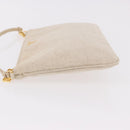 PRADA Hand Bag Canvas Beige Gold Auth 191935-4
