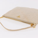 PRADA Hand Bag Canvas Beige Gold Auth 191935-6
