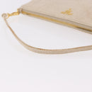 PRADA Hand Bag Canvas Beige Gold Auth 191935-7