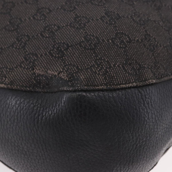 GUCCI GG Canvas Hand Bag Outlet Black Silver 179777 Auth 191936
