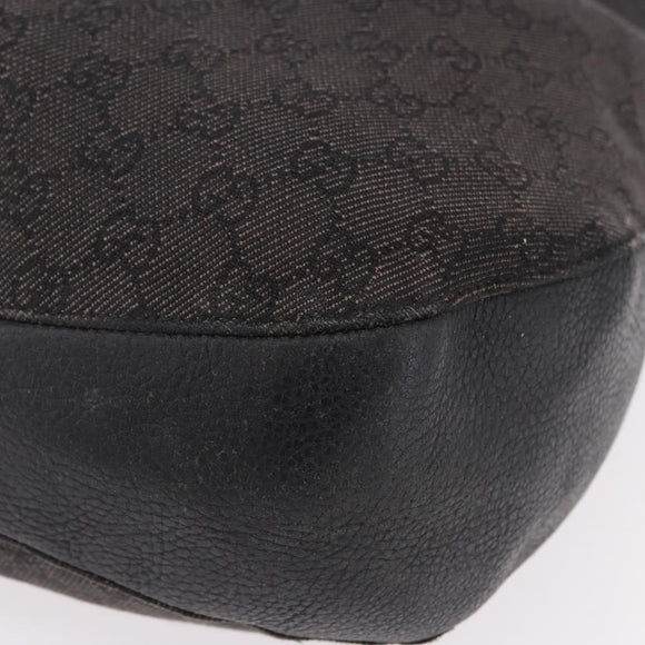 GUCCI GG Canvas Hand Bag Outlet Black Silver 179777 Auth 191936