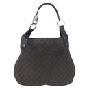 GUCCI GG Canvas Hand Bag Outlet Black Silver 179777 Auth 191936-13