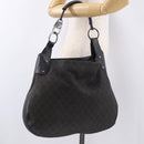 GUCCI GG Canvas Hand Bag Outlet Black Silver 179777 Auth 191936-27