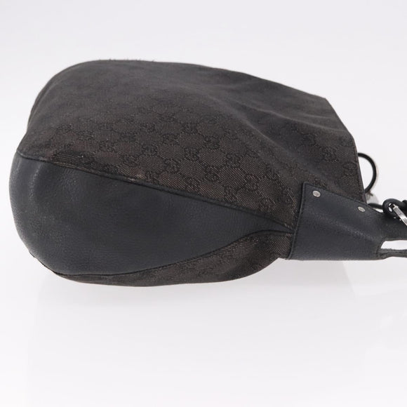 GUCCI GG Canvas Hand Bag Outlet Black Silver 179777 Auth 191936