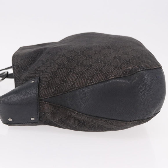 GUCCI GG Canvas Hand Bag Outlet Black Silver 179777 Auth 191936