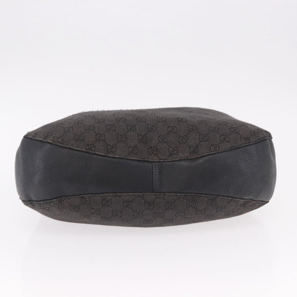 GUCCI GG Canvas Hand Bag Outlet Black Silver 179777 Auth 191936