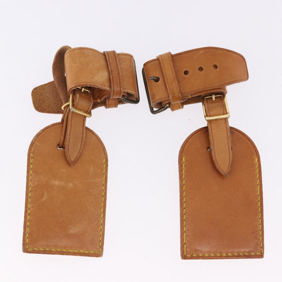 LOUIS VUITTON Name Tag Powanie 10 Set Powanie Leather Beige LV Auth 191944