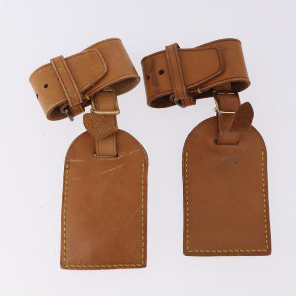 LOUIS VUITTON Name Tag Powanie 10 Set Powanie Leather Beige LV Auth 191944