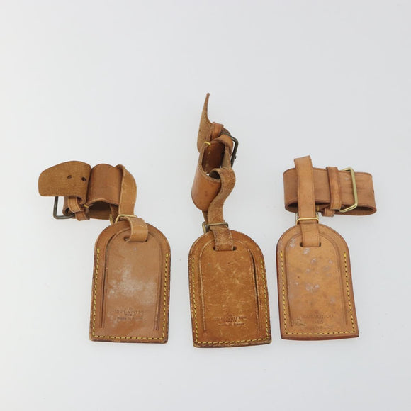LOUIS VUITTON Name Tag Powanie 10 Set Powanie Leather Beige LV Auth 191945
