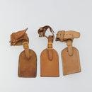 LOUIS VUITTON Name Tag Powanie 10 Set Powanie Leather Beige LV Auth 191945-6