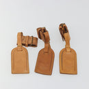 LOUIS VUITTON Name Tag Powanie 10 Set Powanie Leather Beige LV Auth 191948-5