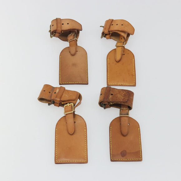 LOUIS VUITTON Name Tag Powanie 10 Set Powanie Leather Beige LV Auth 191948