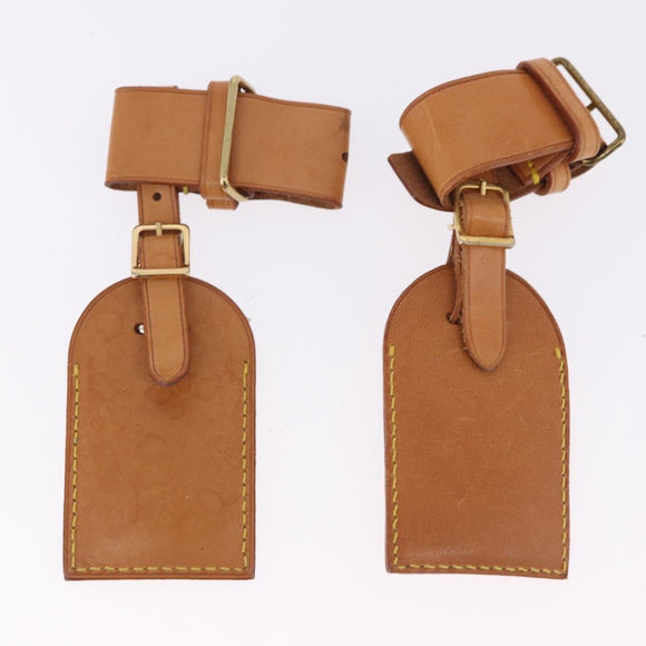 LOUIS VUITTON Name Tag Powanie 10 Set Powanie Leather Beige LV Auth 191949