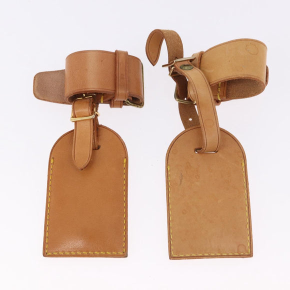 LOUIS VUITTON Name Tag Powanie 10 Set Powanie Leather Beige LV Auth 191949