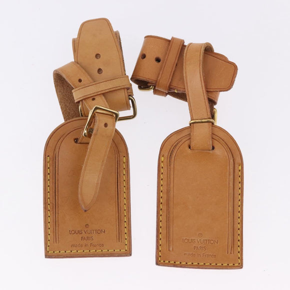 LOUIS VUITTON Name Tag Powanie 10 Set Powanie Leather Beige LV Auth 191949