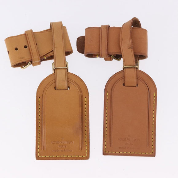 LOUIS VUITTON Name Tag Powanie 10 Set Powanie Leather Beige LV Auth 191949