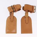 LOUIS VUITTON Name Tag Powanie 10 Set Powanie Leather Beige LV Auth 191949-8