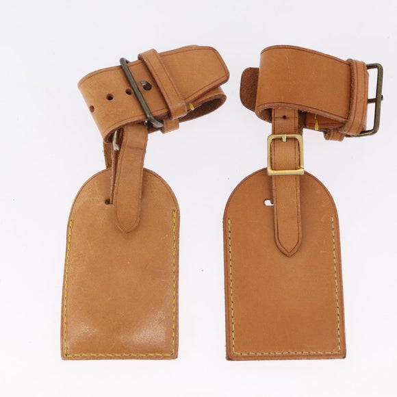 LOUIS VUITTON Name Tag Powanie 10 Set Powanie Leather Beige LV Auth 191949