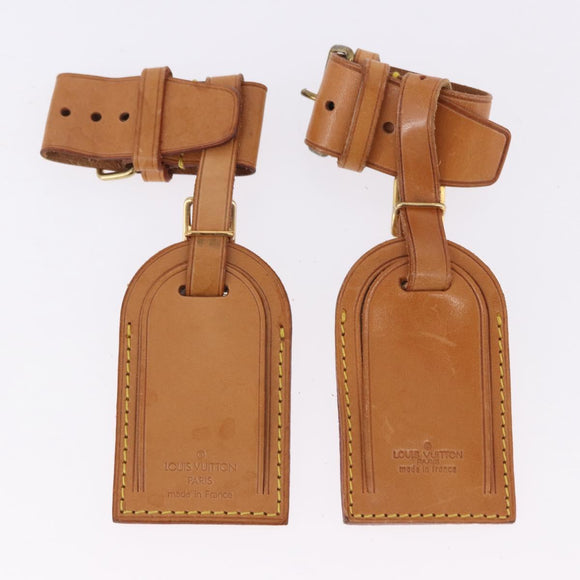 LOUIS VUITTON Name Tag Powanie 10 Set Powanie Leather Beige LV Auth 191949