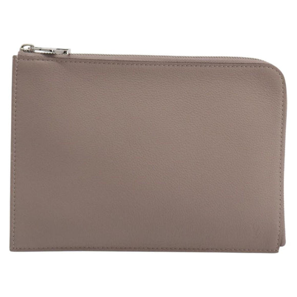 LOUIS VUITTON Pochette Jules PM Clutch Bag Leather Taupe R99760 LV Auth 191954V
