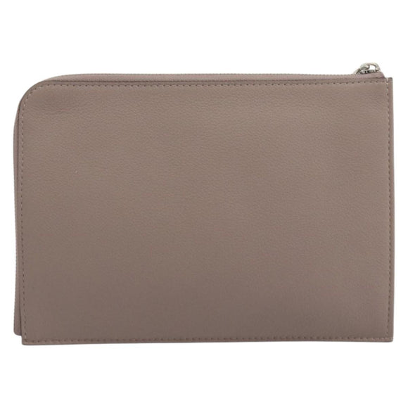LOUIS VUITTON Pochette Jules PM Clutch Bag Leather Taupe R99760 LV Auth 191954V