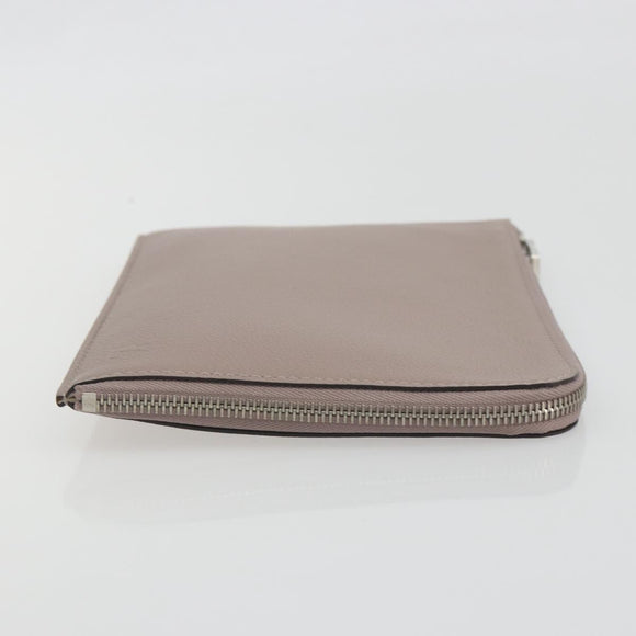 LOUIS VUITTON Pochette Jules PM Clutch Bag Leather Taupe R99760 LV Auth 191954V