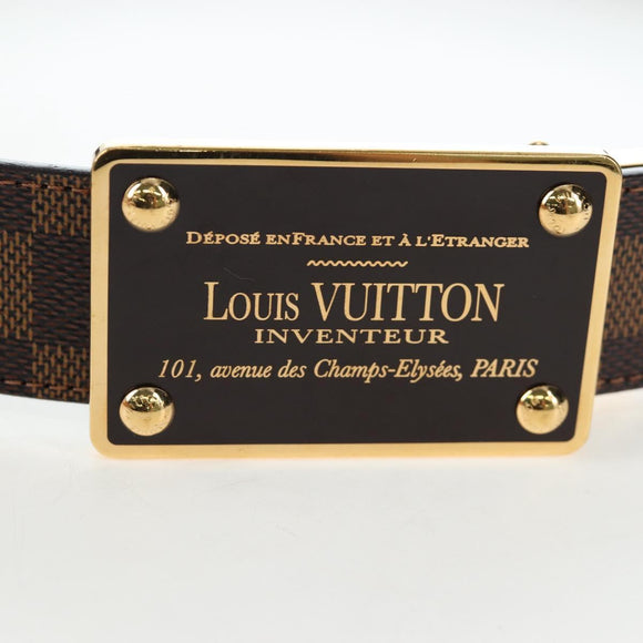 LOUIS VUITTON Damier Ebene Ceinture Anne Van Tours Belt M9677 LV Auth 191957V