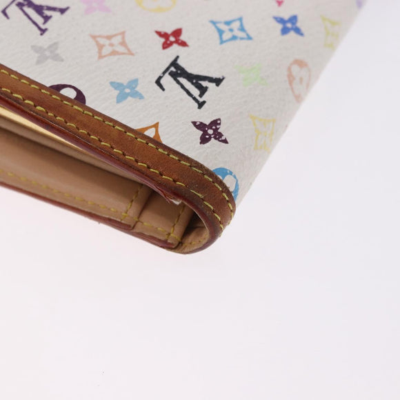 LOUIS VUITTON Multicolor Porte MonnaieViennois Wallet White M92987 Auth 191958