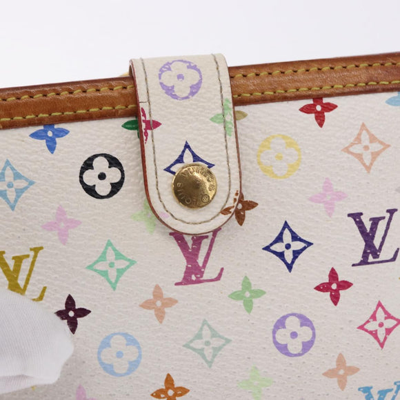 LOUIS VUITTON Multicolor Porte MonnaieViennois Wallet White M92987 Auth 191958