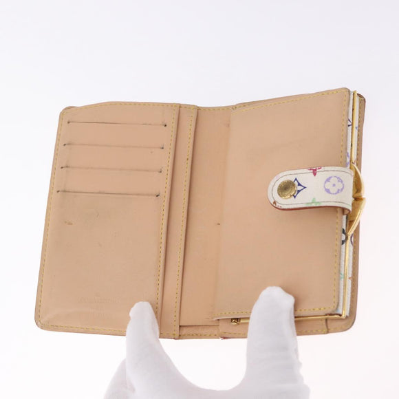 LOUIS VUITTON Multicolor Porte MonnaieViennois Wallet White M92987 Auth 191958